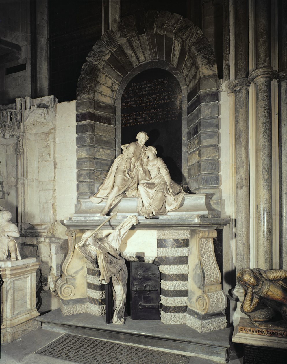 Graven af Sir Joseph og Lady Elizabeth Nightingale (d. 1731), 1761 (marmor) af Louis Francois Roubillac