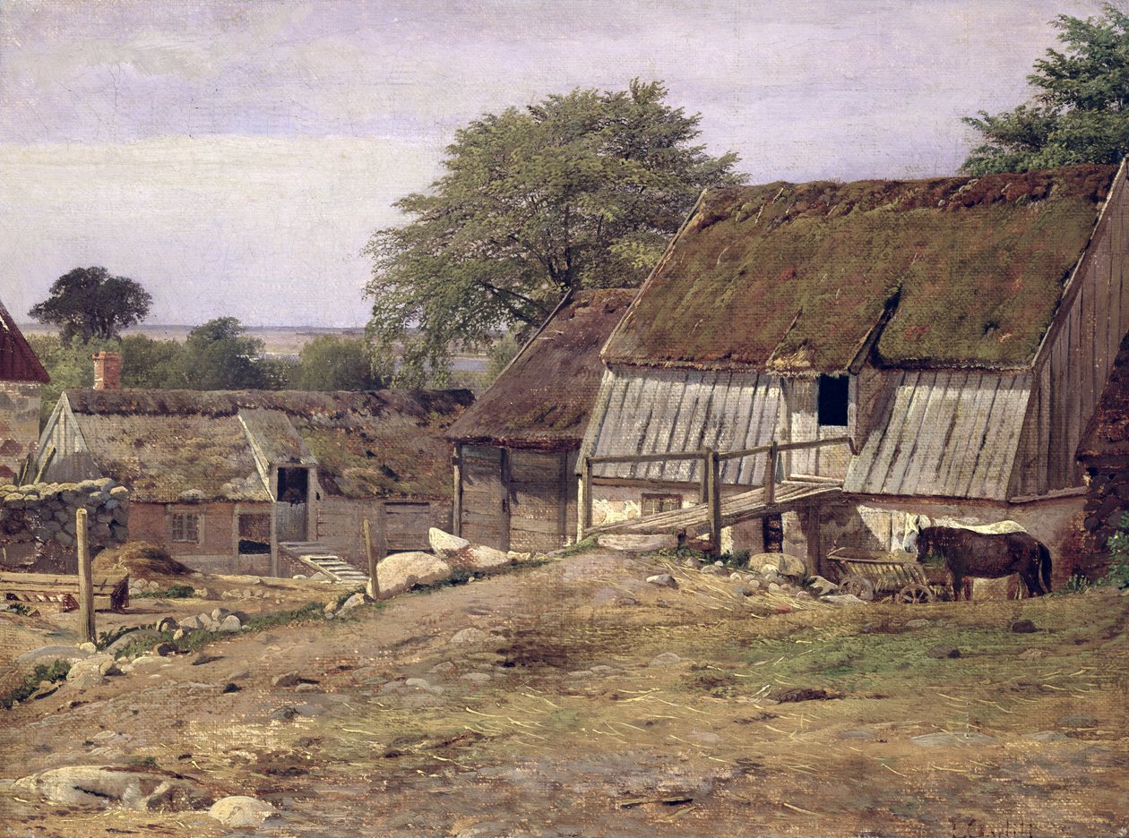 Et bondehus i Sverige, 1834 af Louis Gurlitt