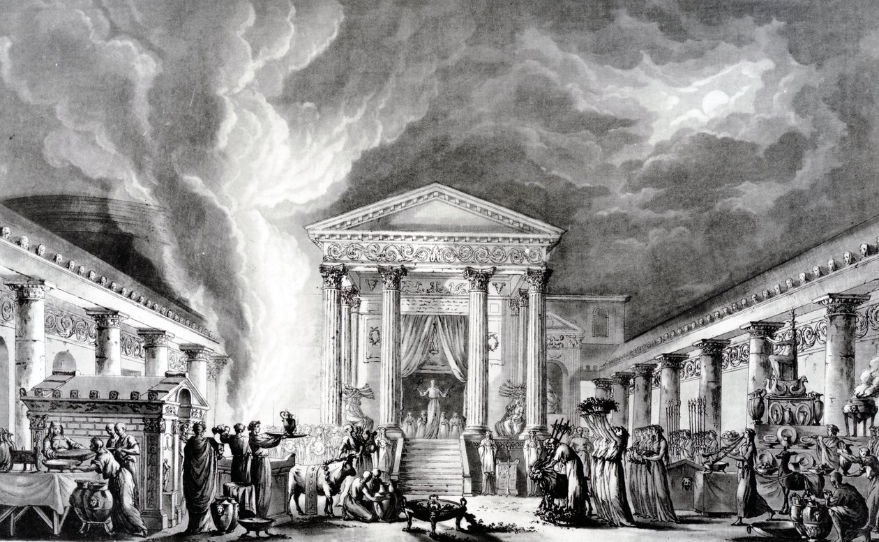 Isis-templet, Pompeji, illustration fra Saint Nons 