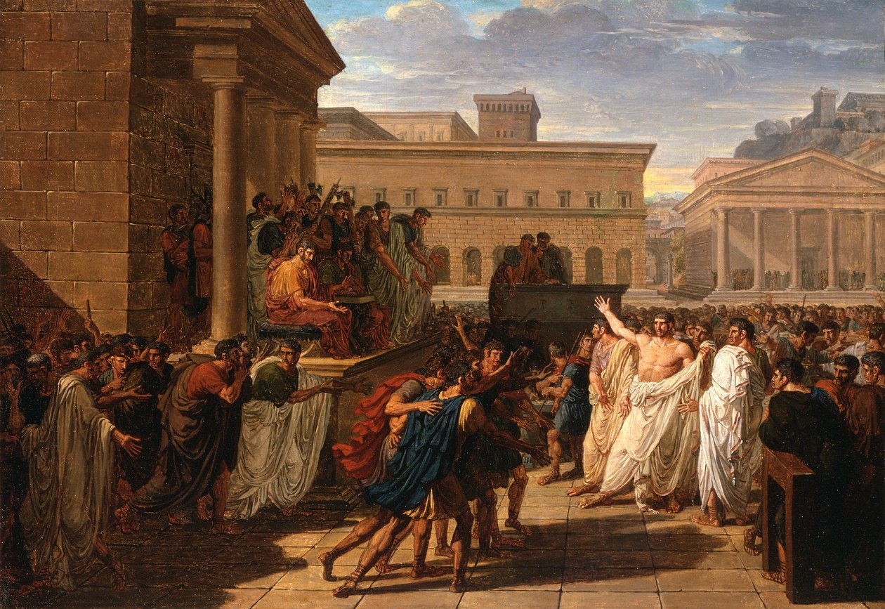 Brutus lytter til ambassadørerne fra Tarquins, ca. 1815 af Louis Lafitte