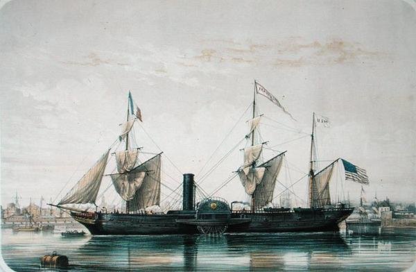 S.S. Franklin i Florida Basin ved Le Havre, ca. 1851 af Louis Le Breton