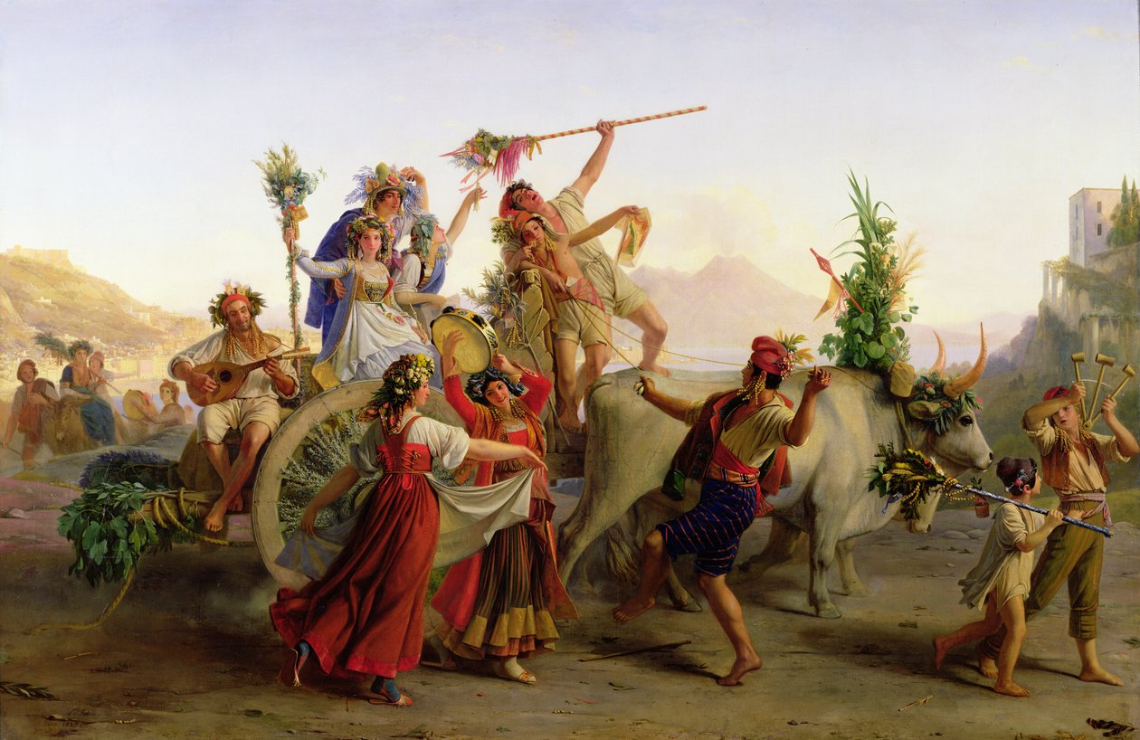 Return of the procession of the Madonna of the Arc, nær Napoli, 1827 af Louis Leopold Robert
