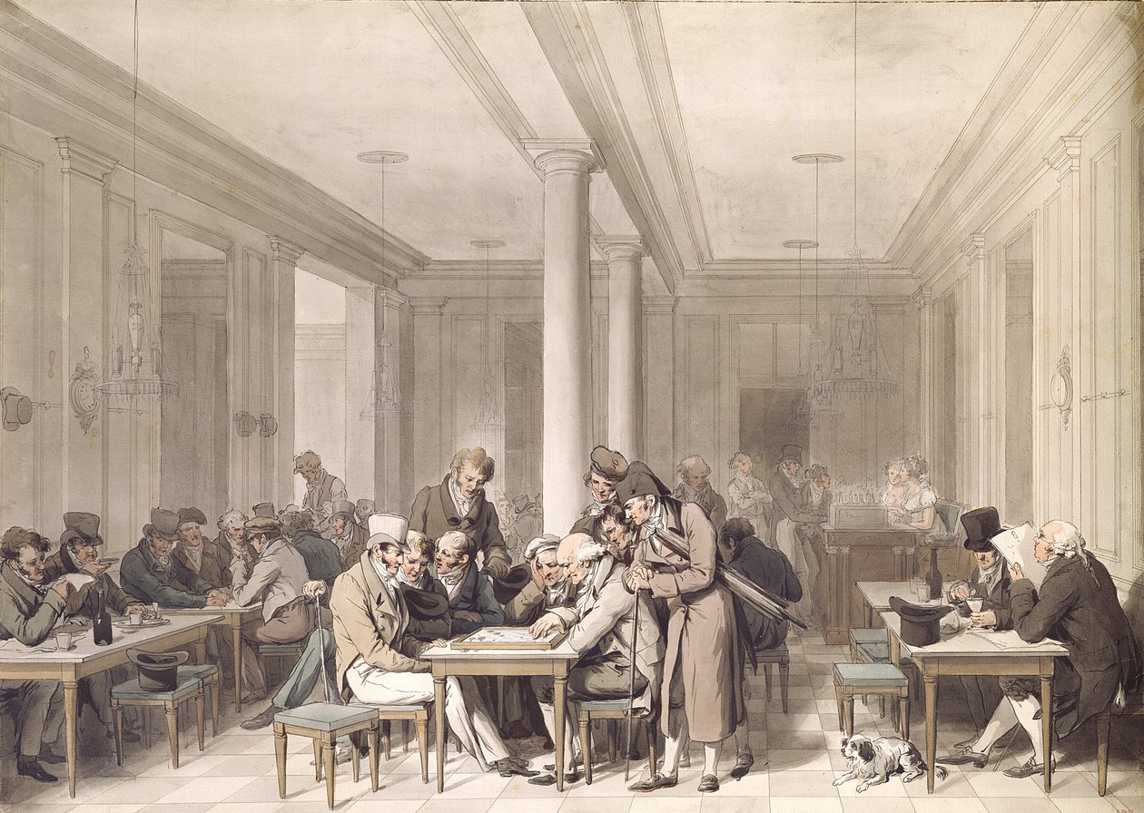 Interiør af en parisisk café, ca. 1815 af Louis Leopold Boilly