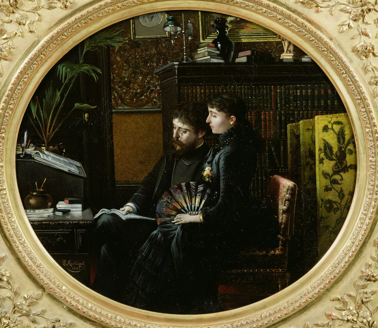 Alphonse Daudet (1840-97) og hans kone i deres studie, 1883 af Louis Montegut
