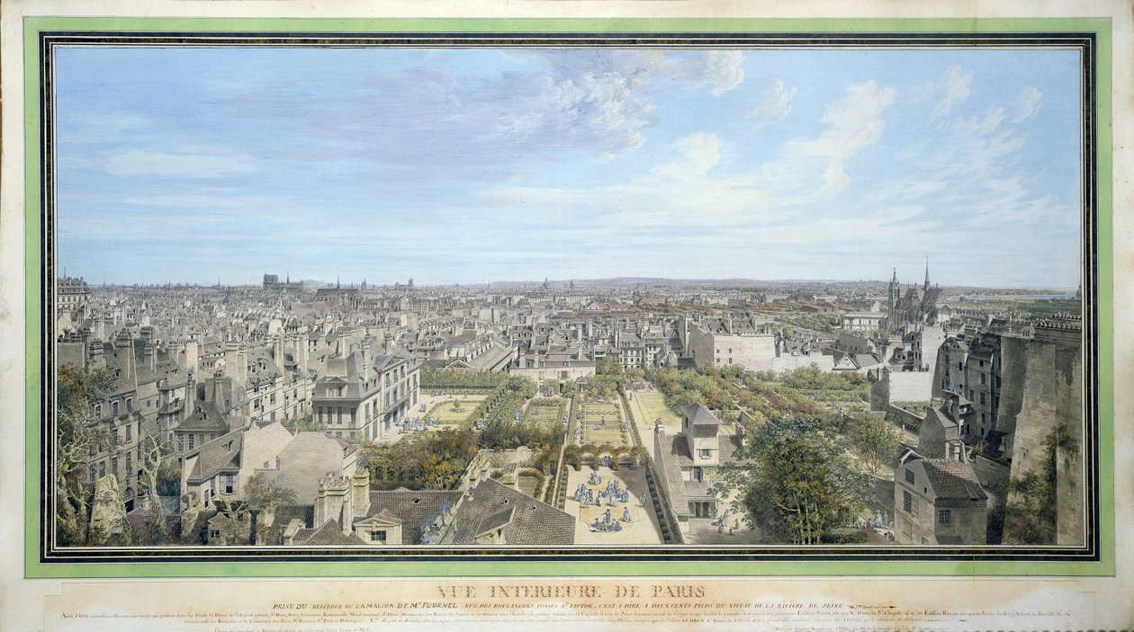 Panoramaudsigt over Paris mod nord, 1786 af Louis Nicolas de Lespinasse