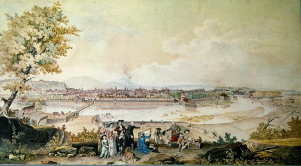 Besøg af Louis Philippe Joseph (1747-93) hertug af Orleans til Besancon i 1780 (wc på papir) af Louis Nicolas de Lespinasse