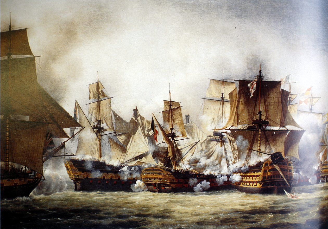 Scene fra slaget ved Trafalgar af Louis Philippe Crepin