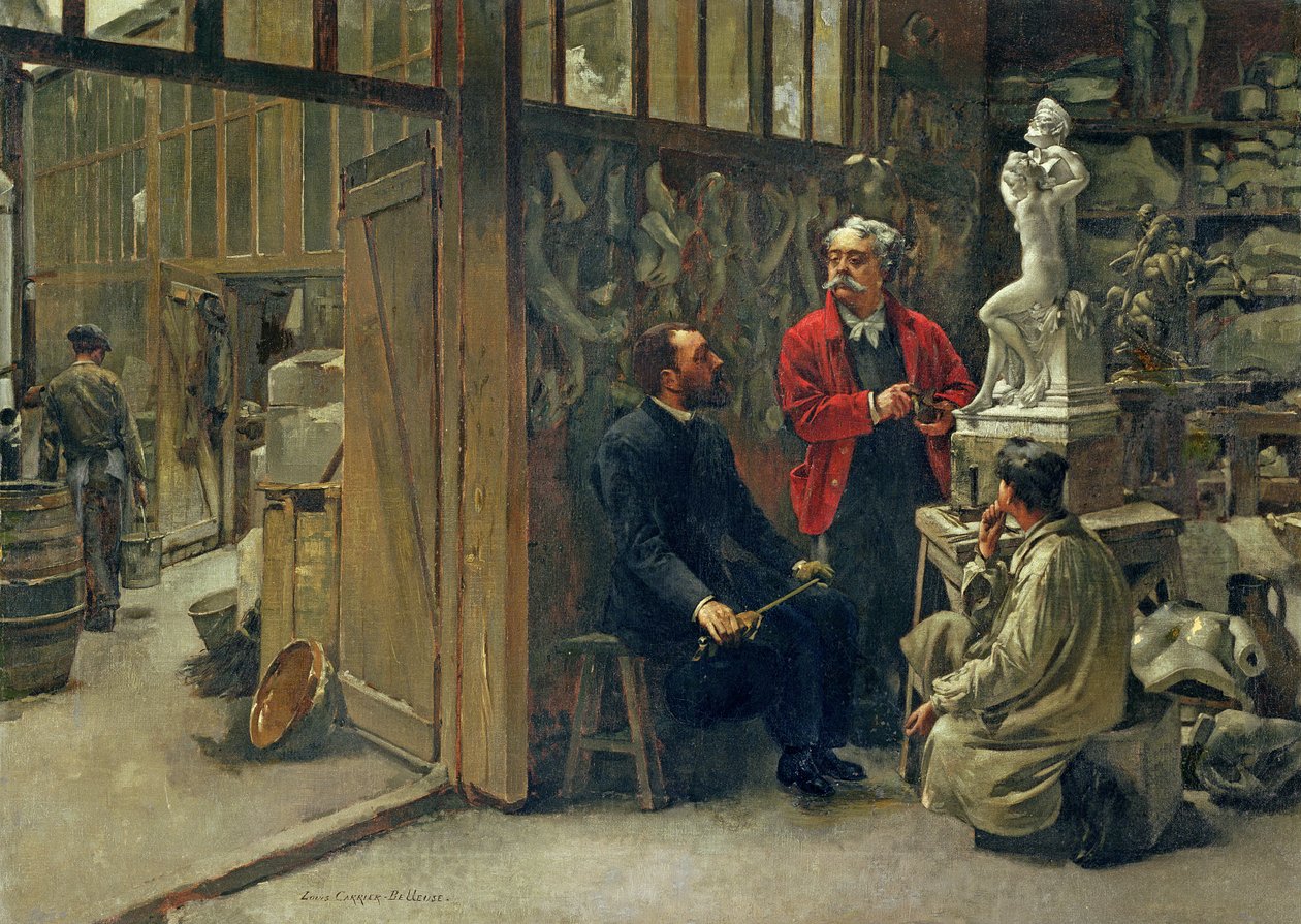 Billedhuggerstudiet, ca. 1870 af Louis Robert Carrier Belleuse