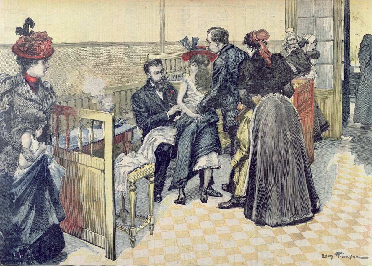 Vaccination mod rabies ved Pasteur Instituttet, ca. 1900 af Louis Tinayre