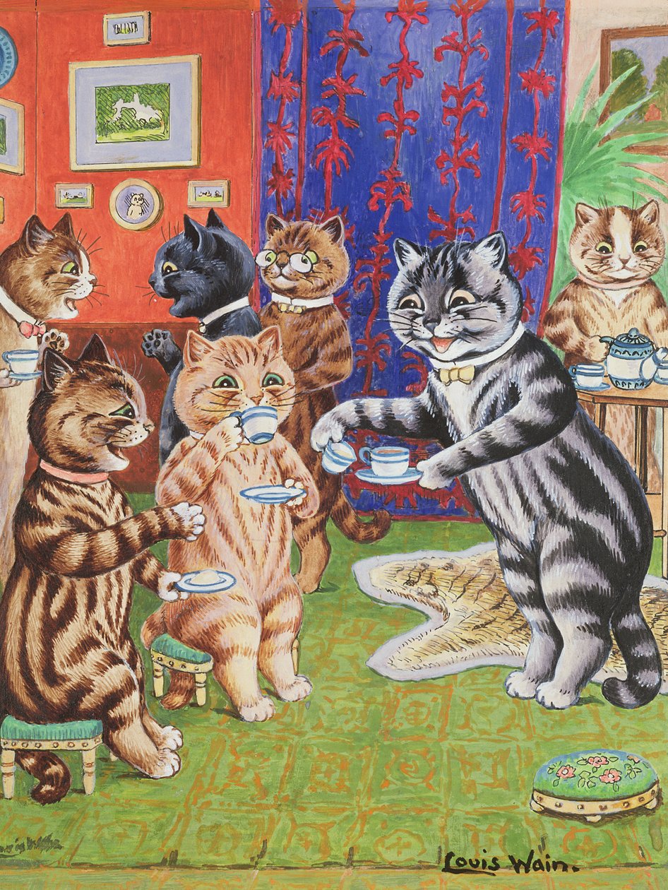 Kattens teselskab af Louis Wain