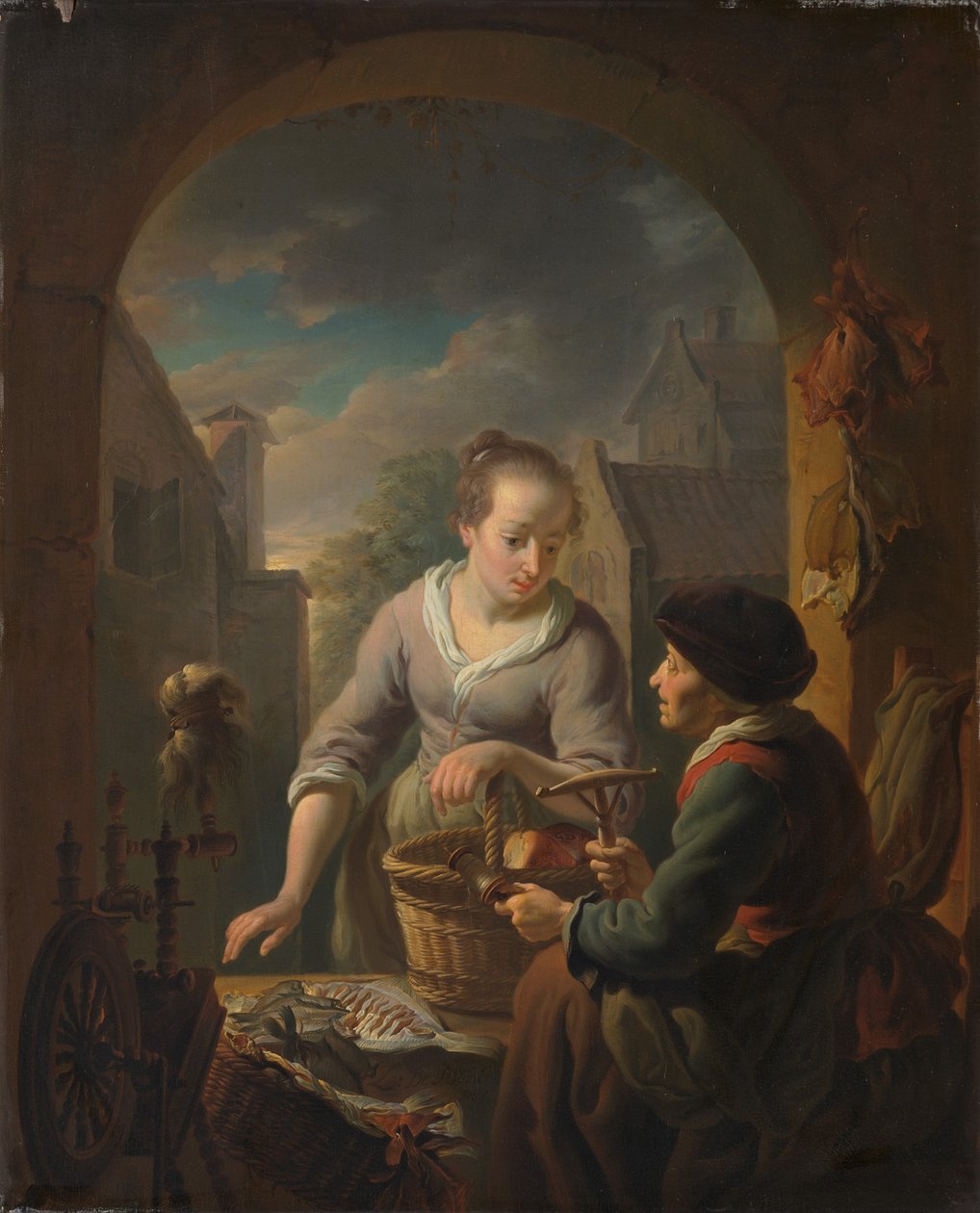 Fiskesælger om natten af Louis de Moni