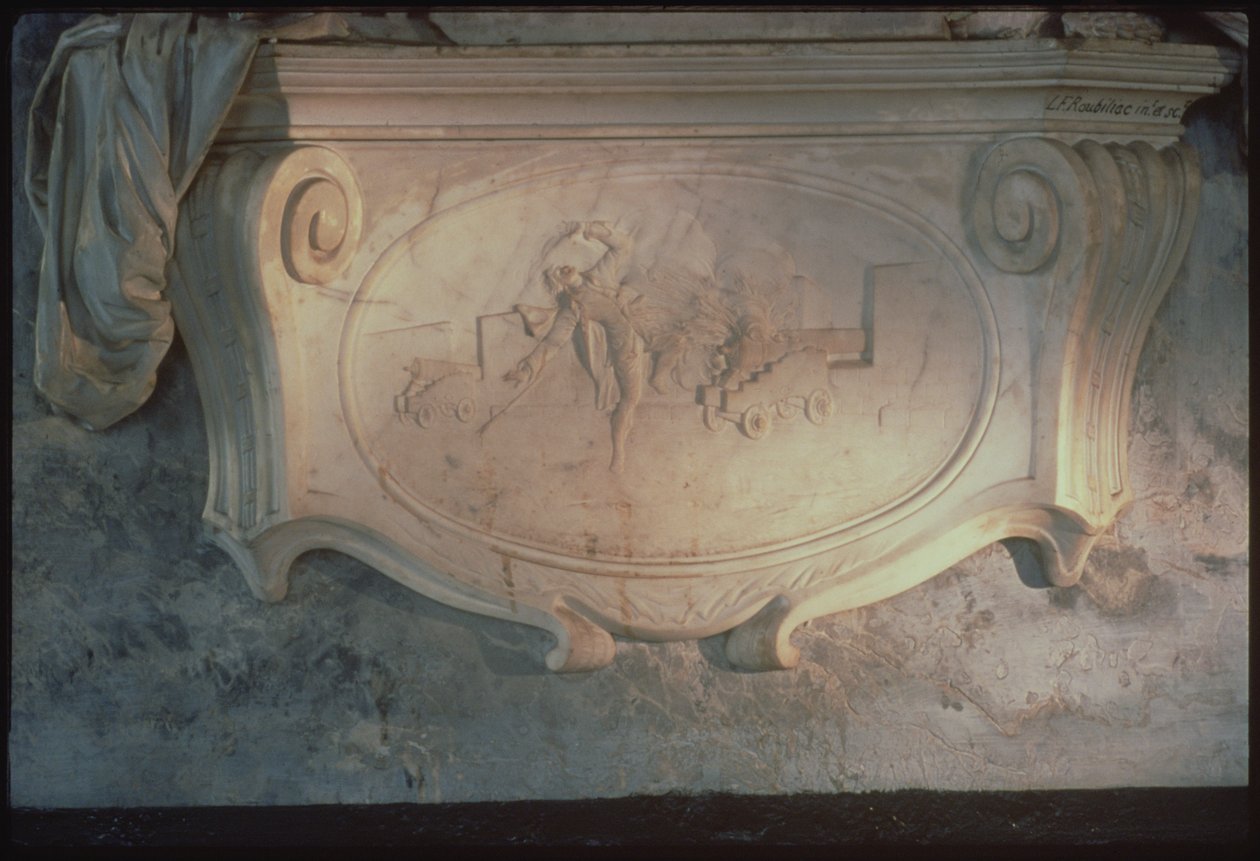 Detalje af et mindesmærke, 1725 marmor af Louis Francois Roubillac