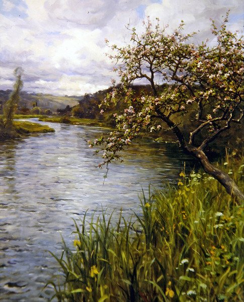 Springtime (olie på lærred) af Louis Aston Knight