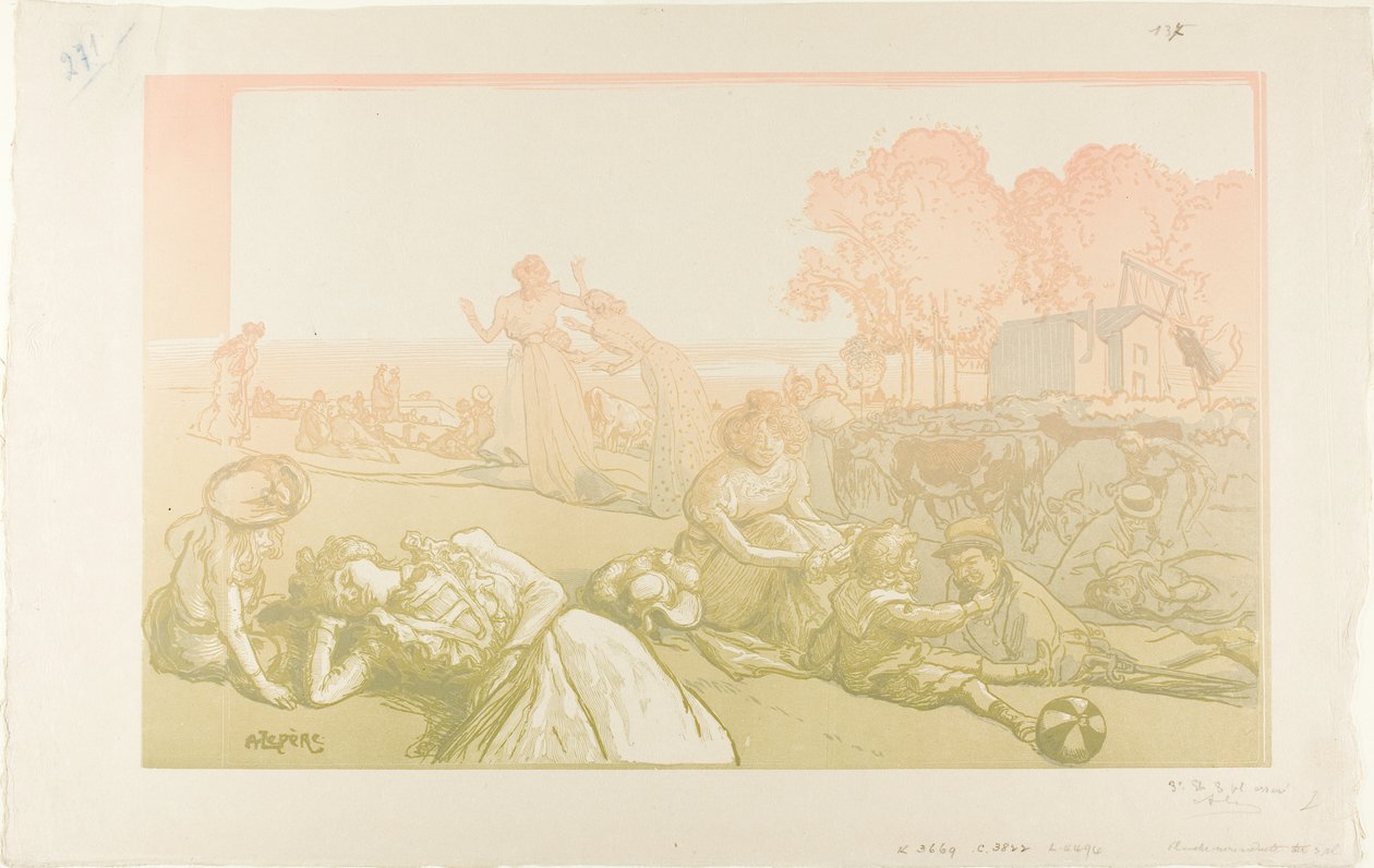 Moderne bukolisk af Louis Auguste Lepère