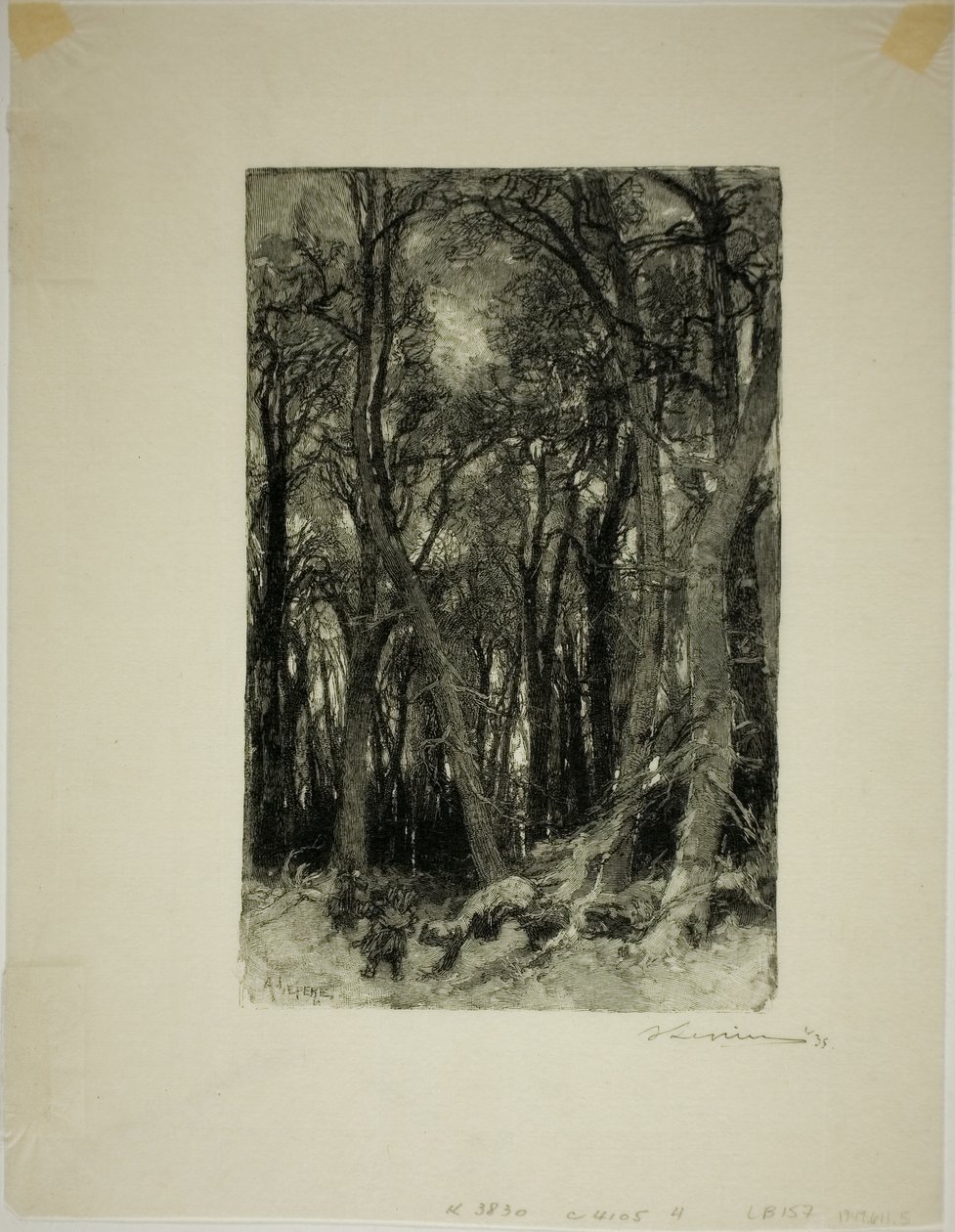 Vinter: Bas-Bréau af Louis Auguste Lepère