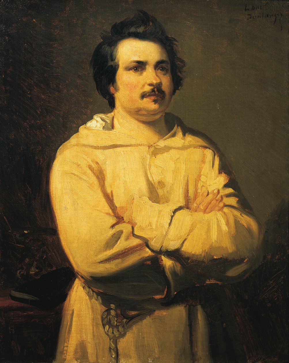Portræt af Honore de Balzac af Louis Boulanger
