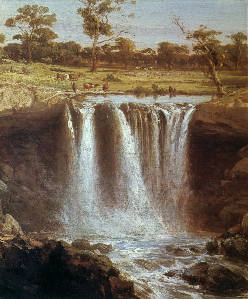 Falls on the Wannon, Australien af Louis Buvelot