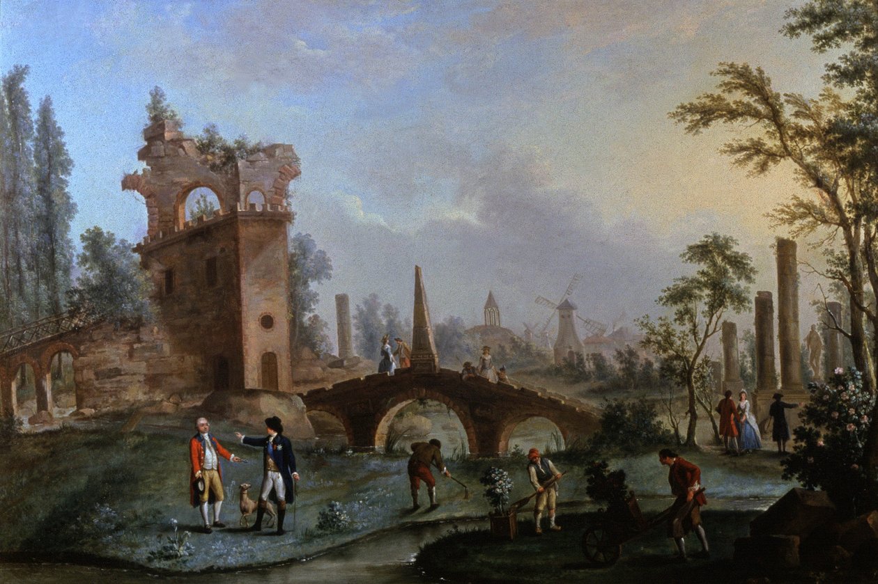 Parc Monceau, Paris, ca. 1770 (maleri) af Louis Carrogis Carmontelle