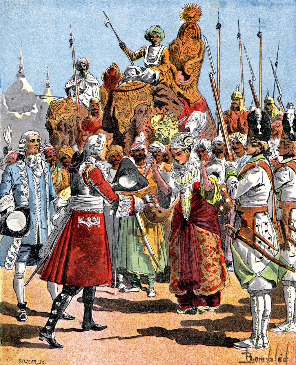 Dumas modtager Dost Ali Khans enke af Louis Charles Bombled