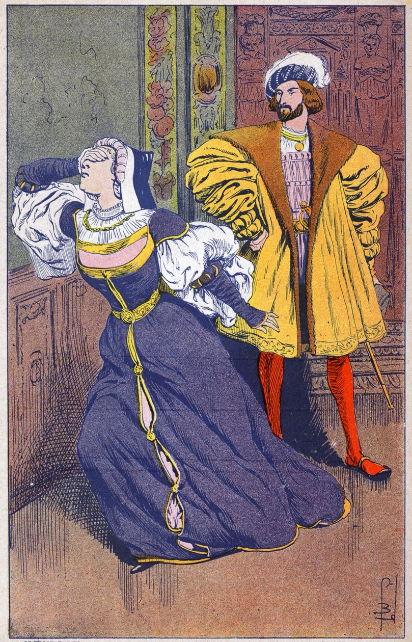Francois 1er og Marguerite af Angouleme af Louis Charles Bombled