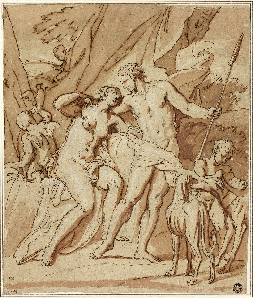 Venus og Adonis af Louis Cheron
