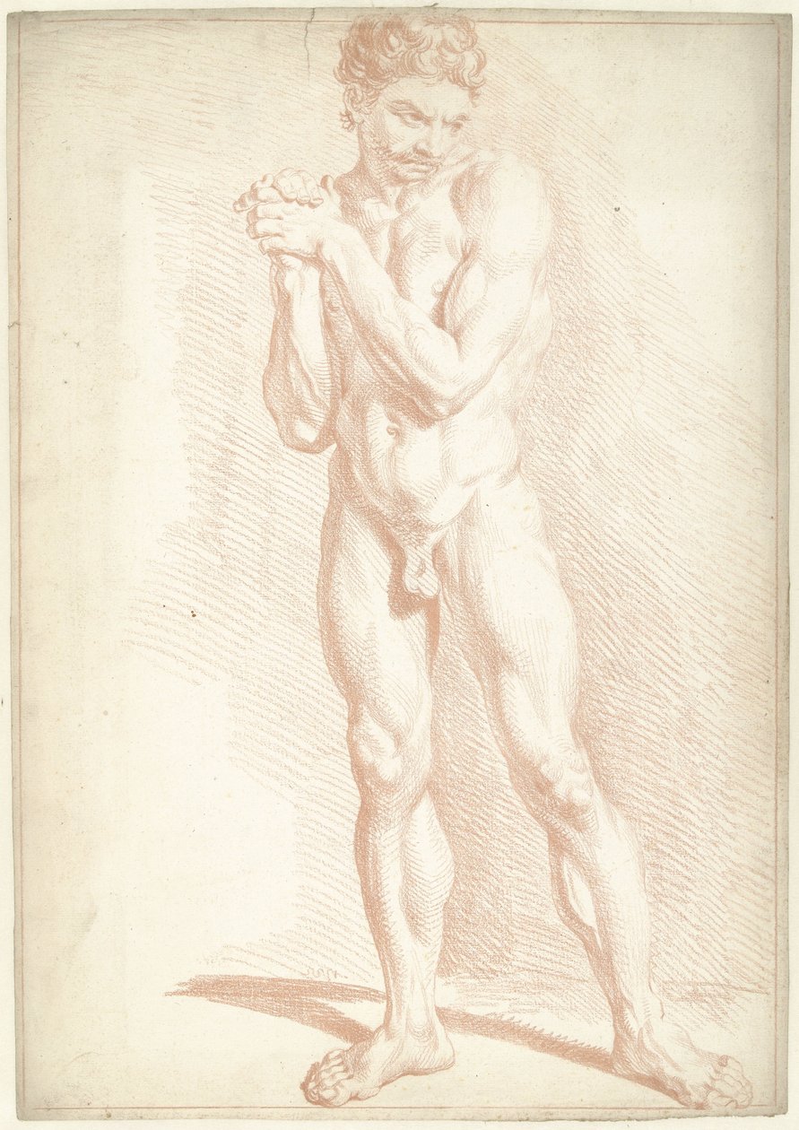 Nøgen mand, stående af Louis Fabritius Dubourg