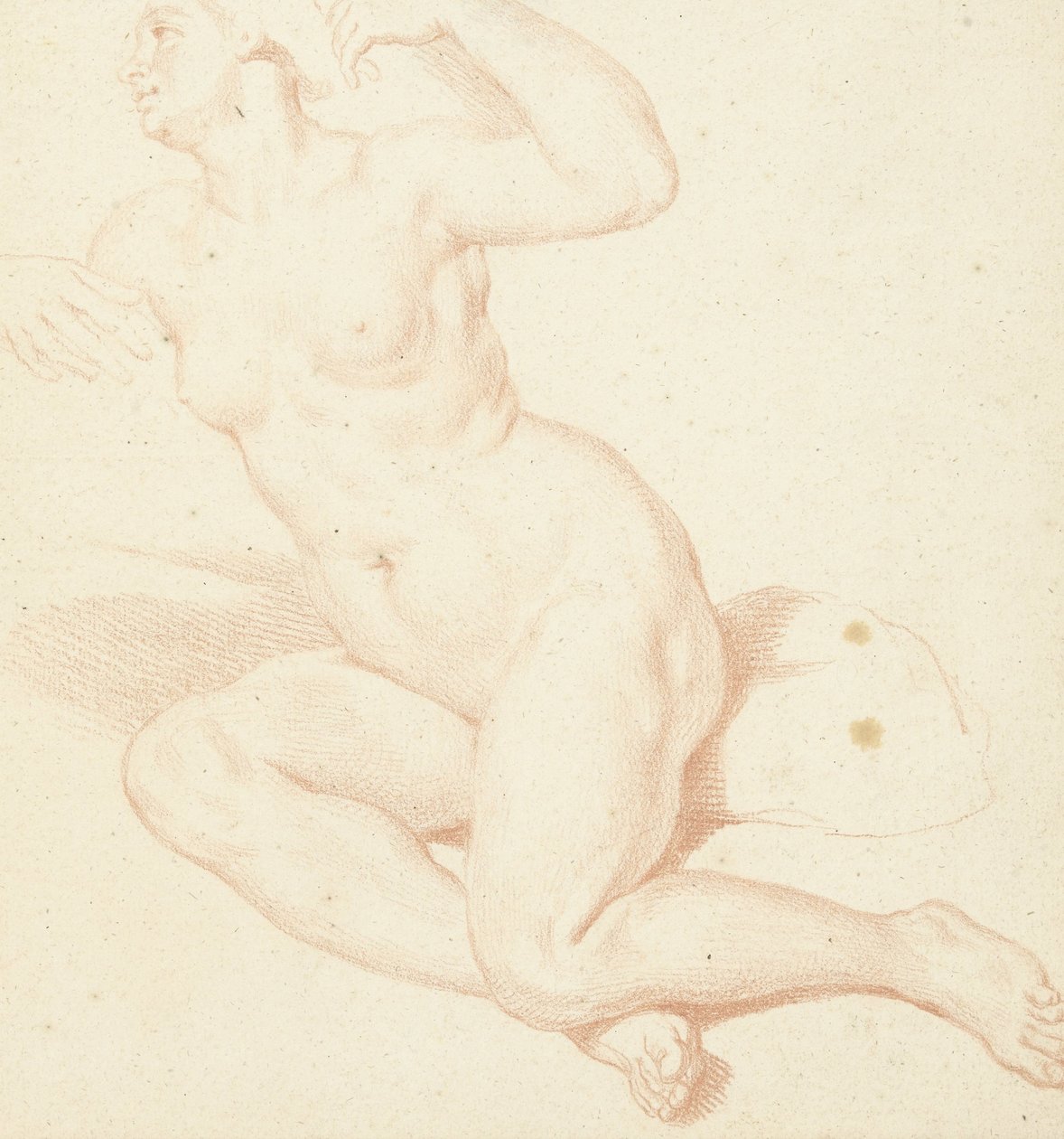 Studie af en siddende nøgen kvinde af Louis Fabritius Dubourg