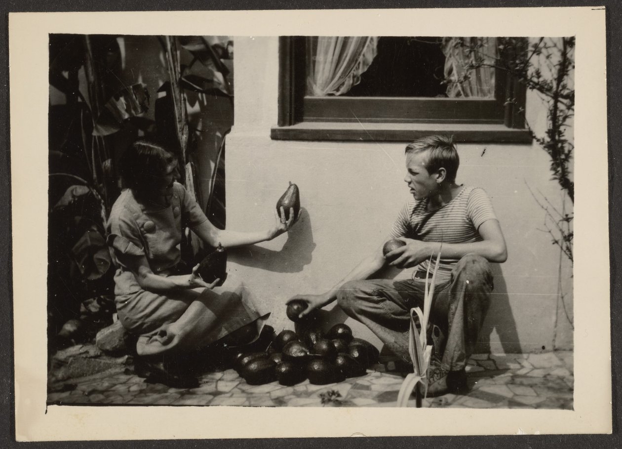 [Florence og sønnen med avacadoer]. af Louis Fleckenstein