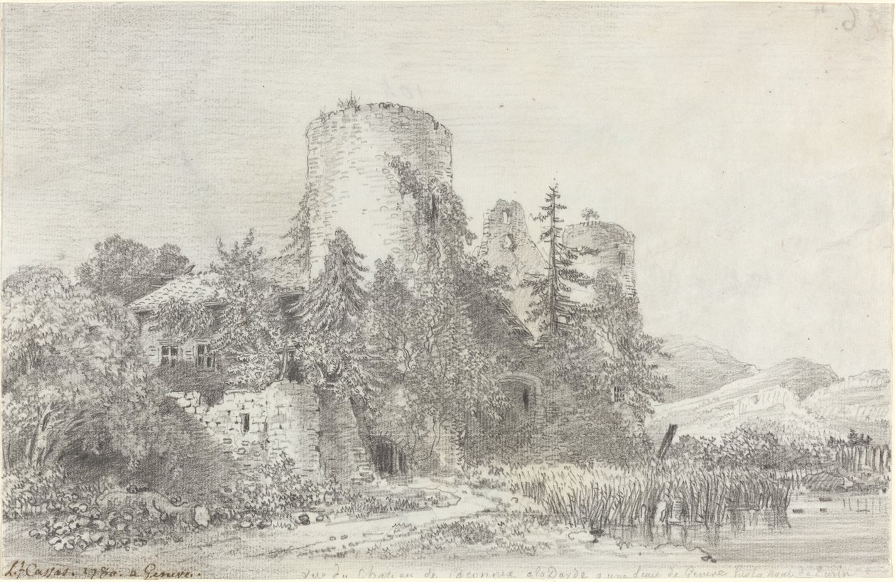 Udsigt over Chateau de Saconnex af Louis Francois Cassas