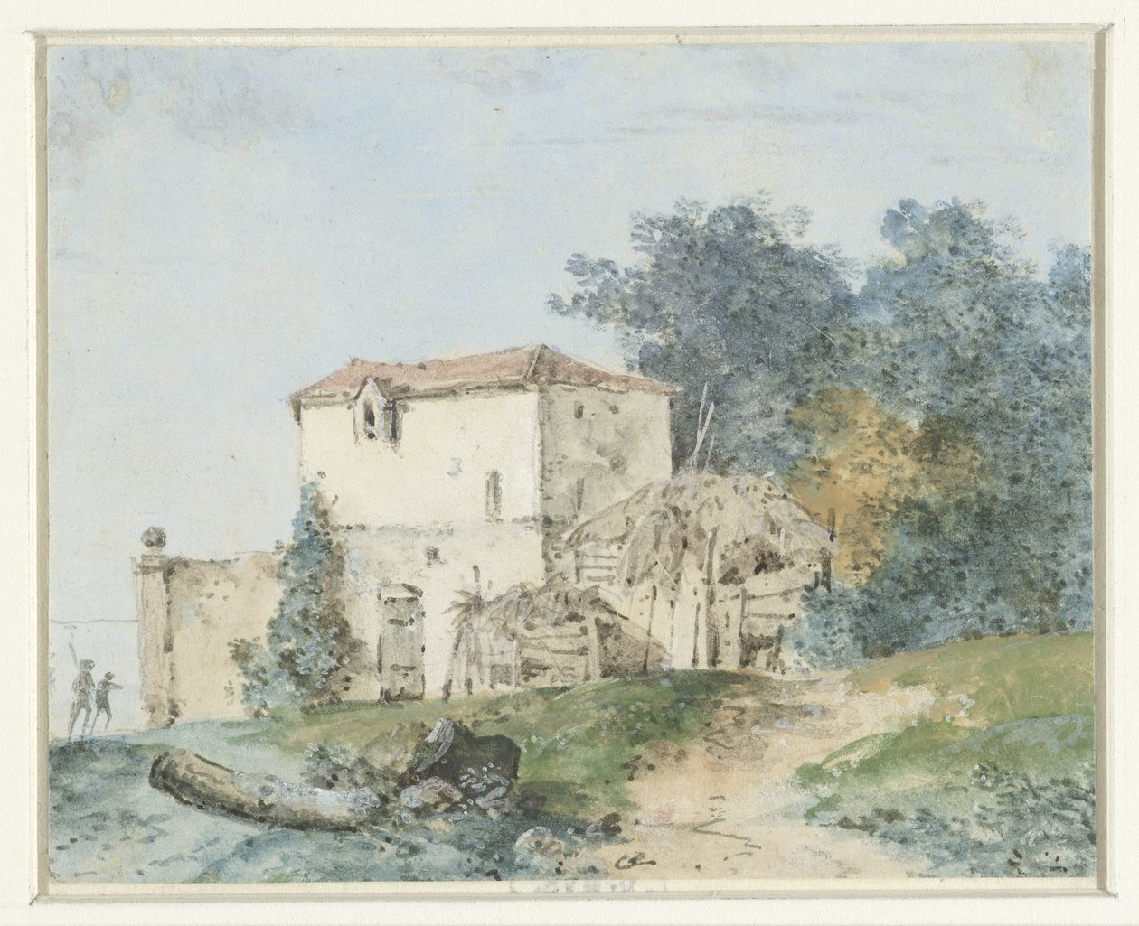Landhus i et landskab af Louis Gabriel Moreau