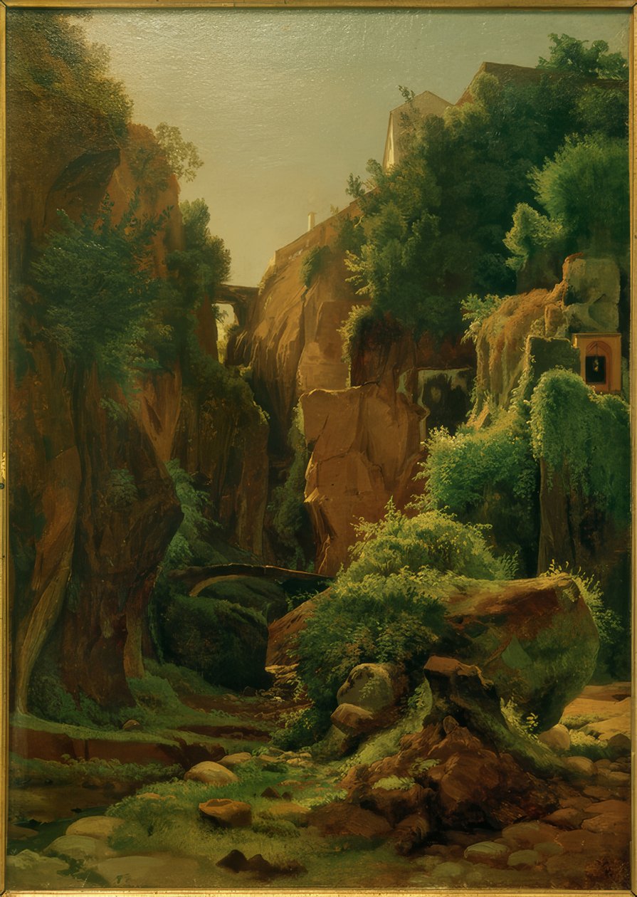 L. Gurlitt, klippekløft nær Sorrento af Louis Gurlitt