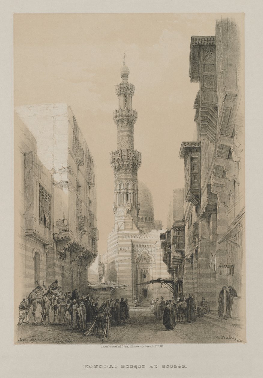 Egypten og Nubien, bind III: Bullack, Cairo af Louis Haghe