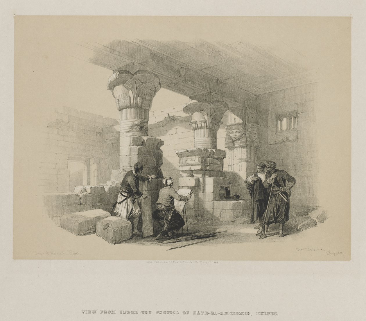 Egypten og Nubien, bind II: Dayr-El-Medeeneh, Theben af Louis Haghe