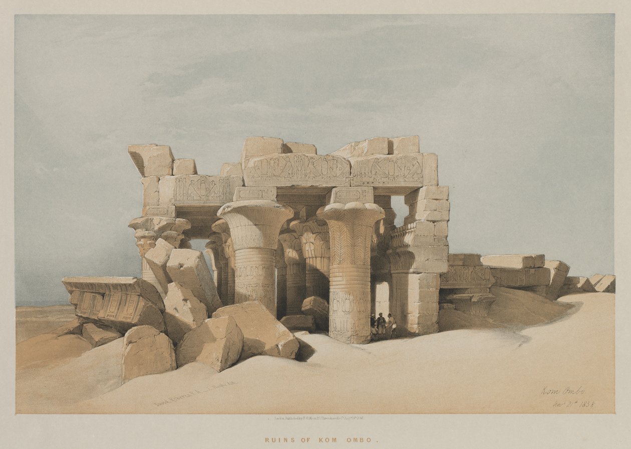 Egypten og Nubien, bind I: Kom-Ombo, 1846. af Louis Haghe