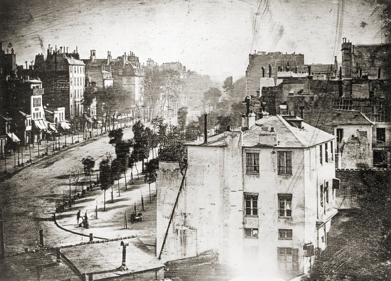 Boulevard du Temple ved Daguerre af Louis Jacques Mande Daguerre