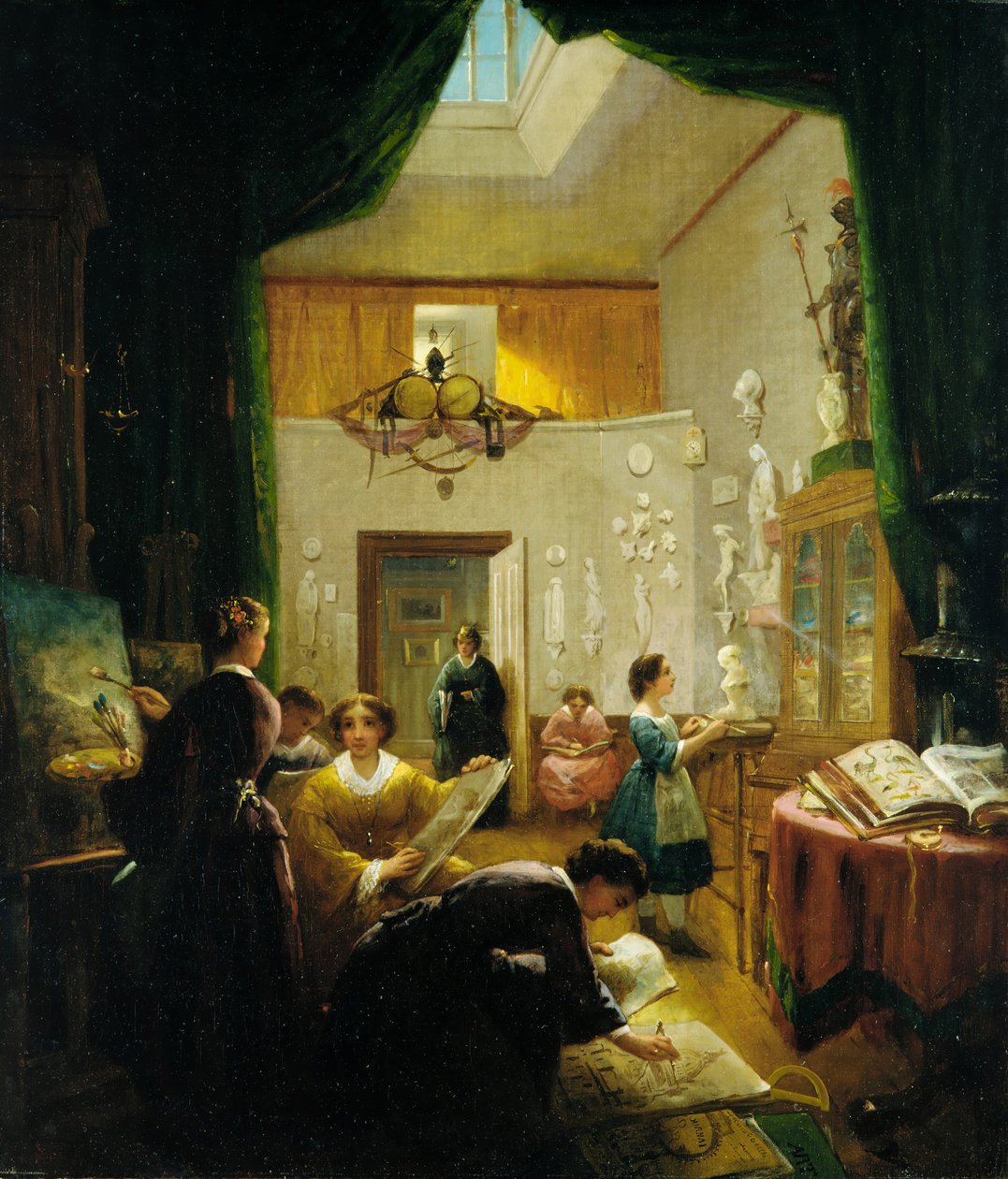 Kvinders kunstklasse, ca. 1868. af Louis Lang