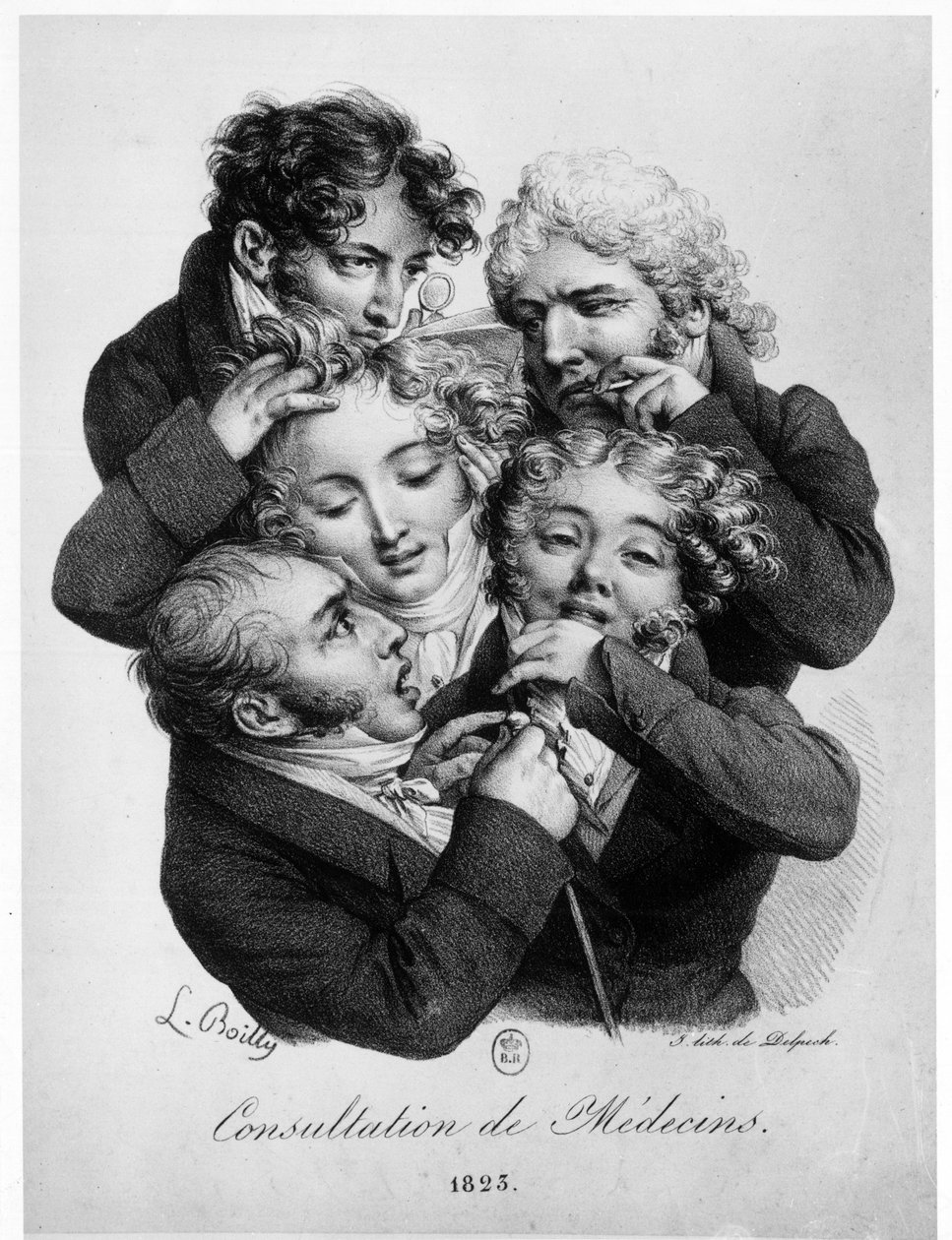 Konsultation med læger, af Louis Boilly af Louis Leopold Boilly