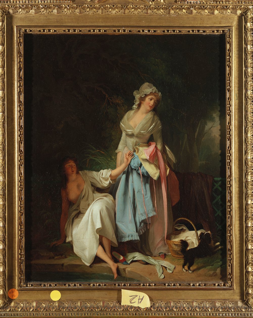 Bademanden overraskede af Louis Leopold Boilly