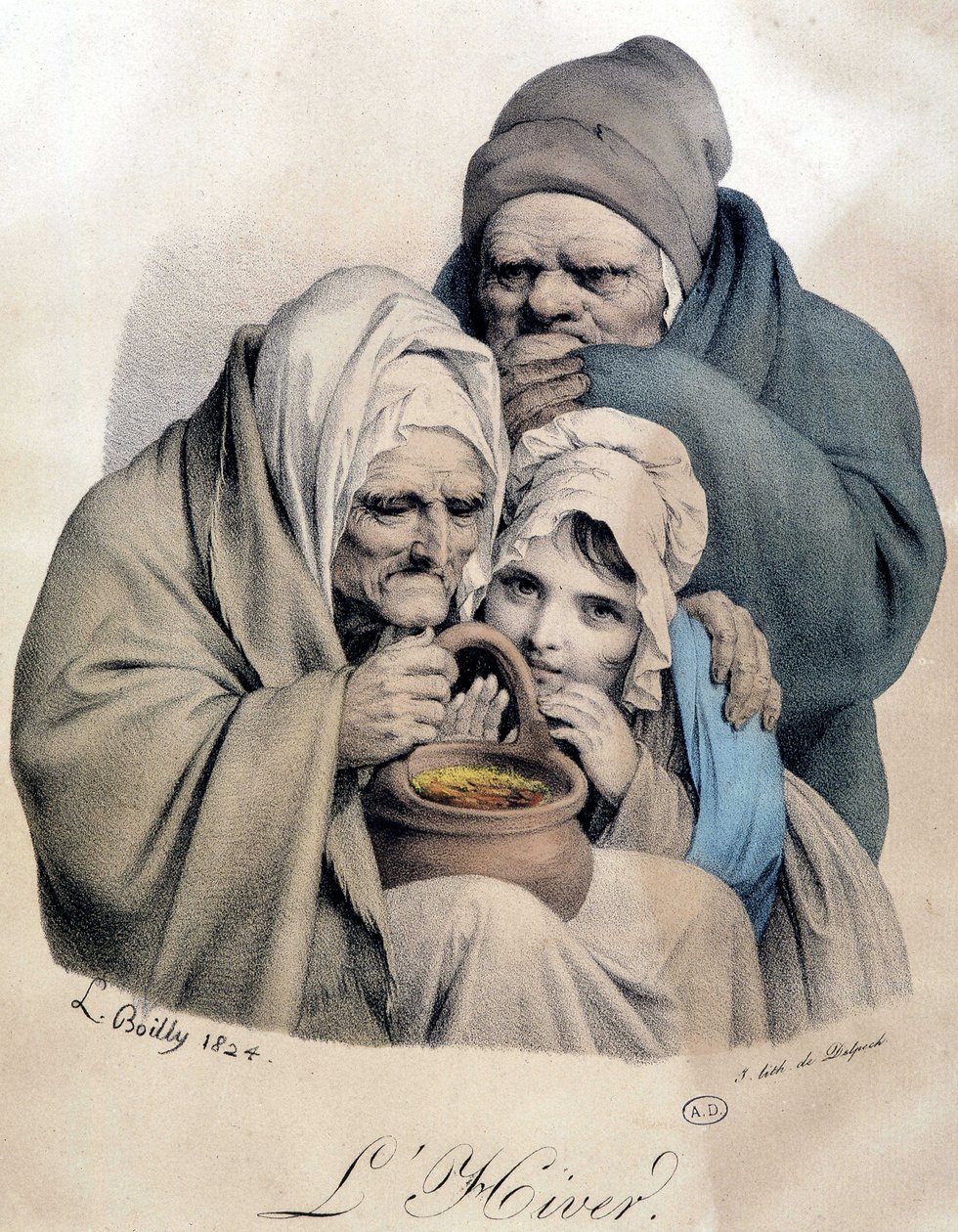 Winter - Tegning af Boilly af Louis Leopold Boilly