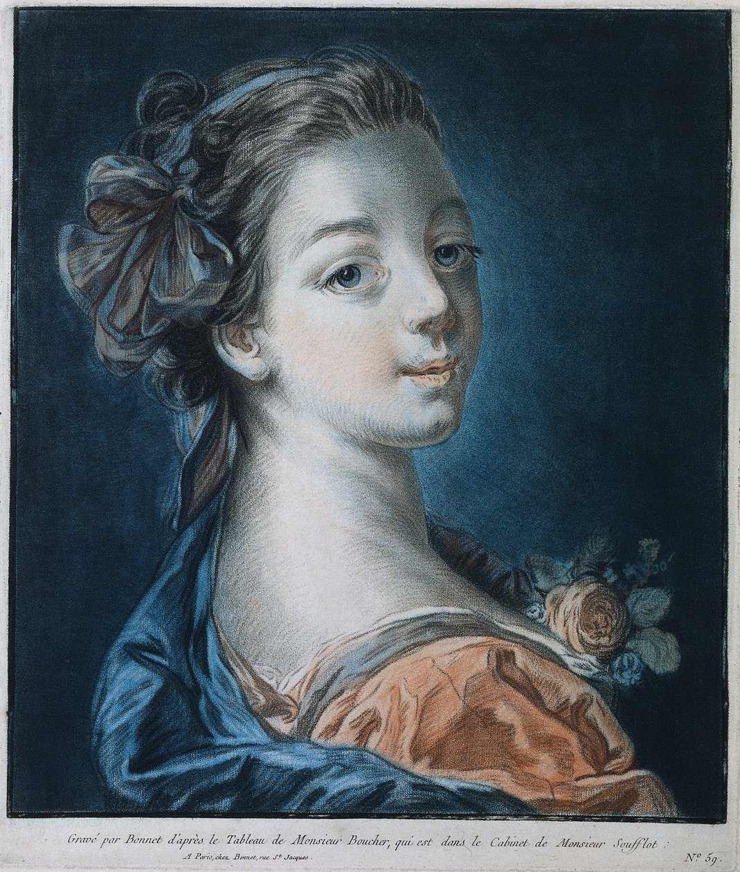 Head of a Woman (Mme Deshayes?) af Louis Marin Bonnet