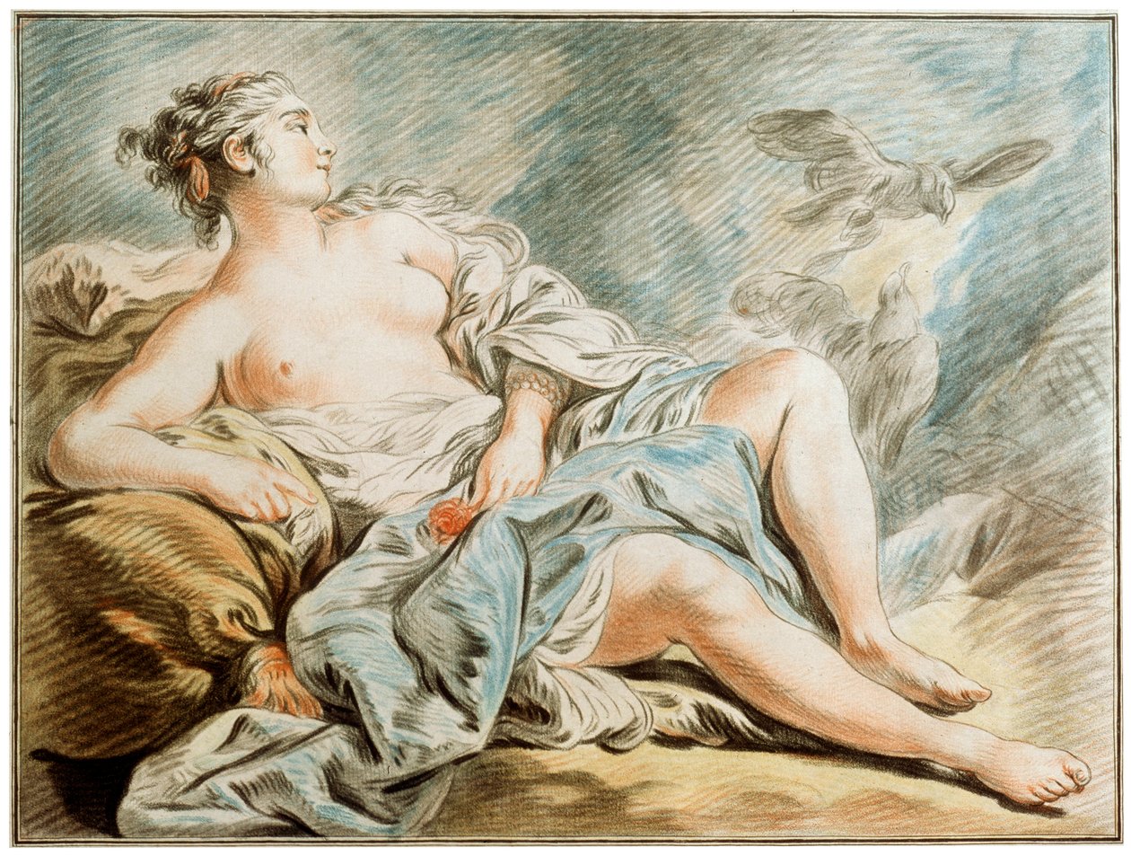 Venus med duer, 1700-tallet. af Louis Marin Bonnet