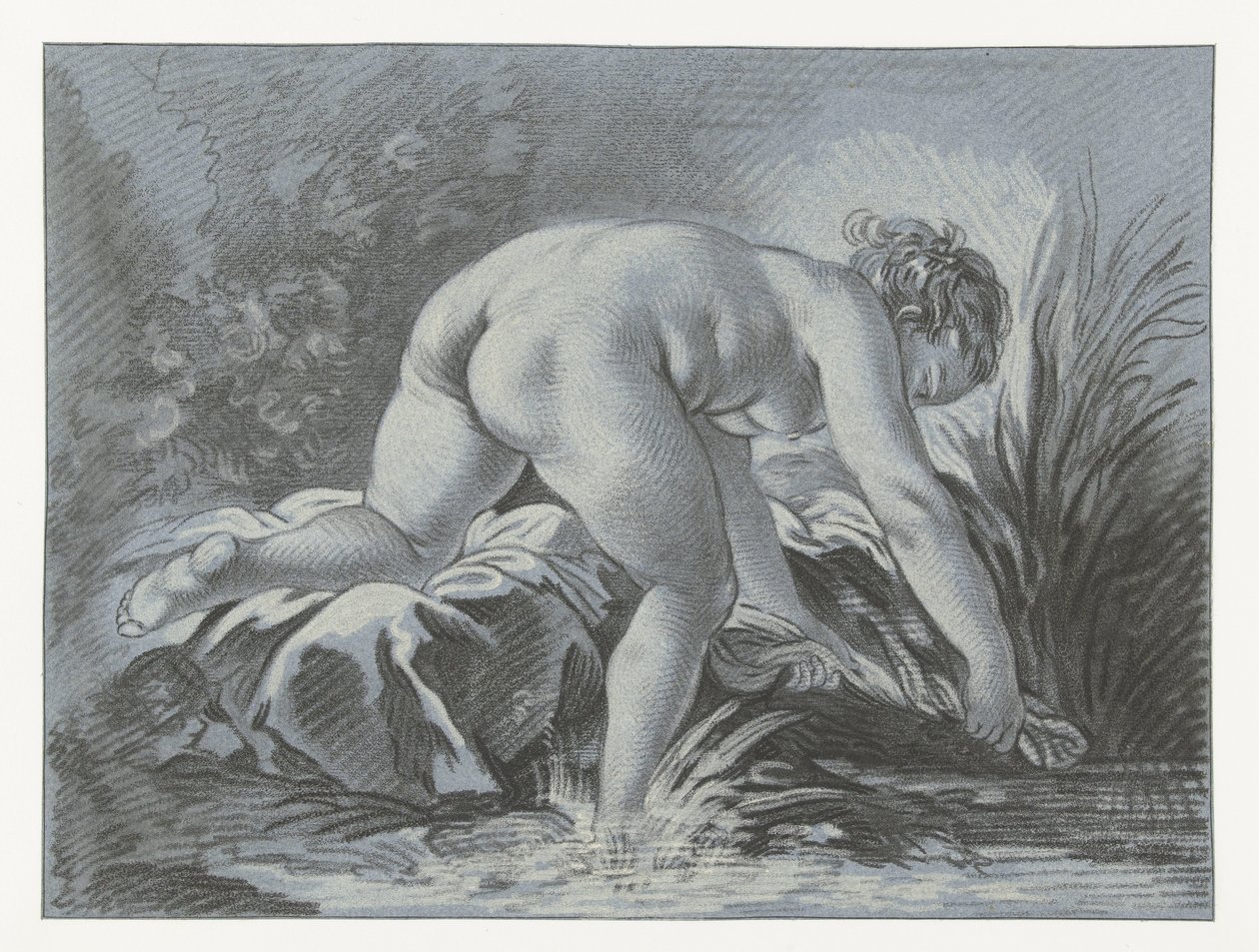 Kvinde vasker la laveuse af Louis Marin Bonnet