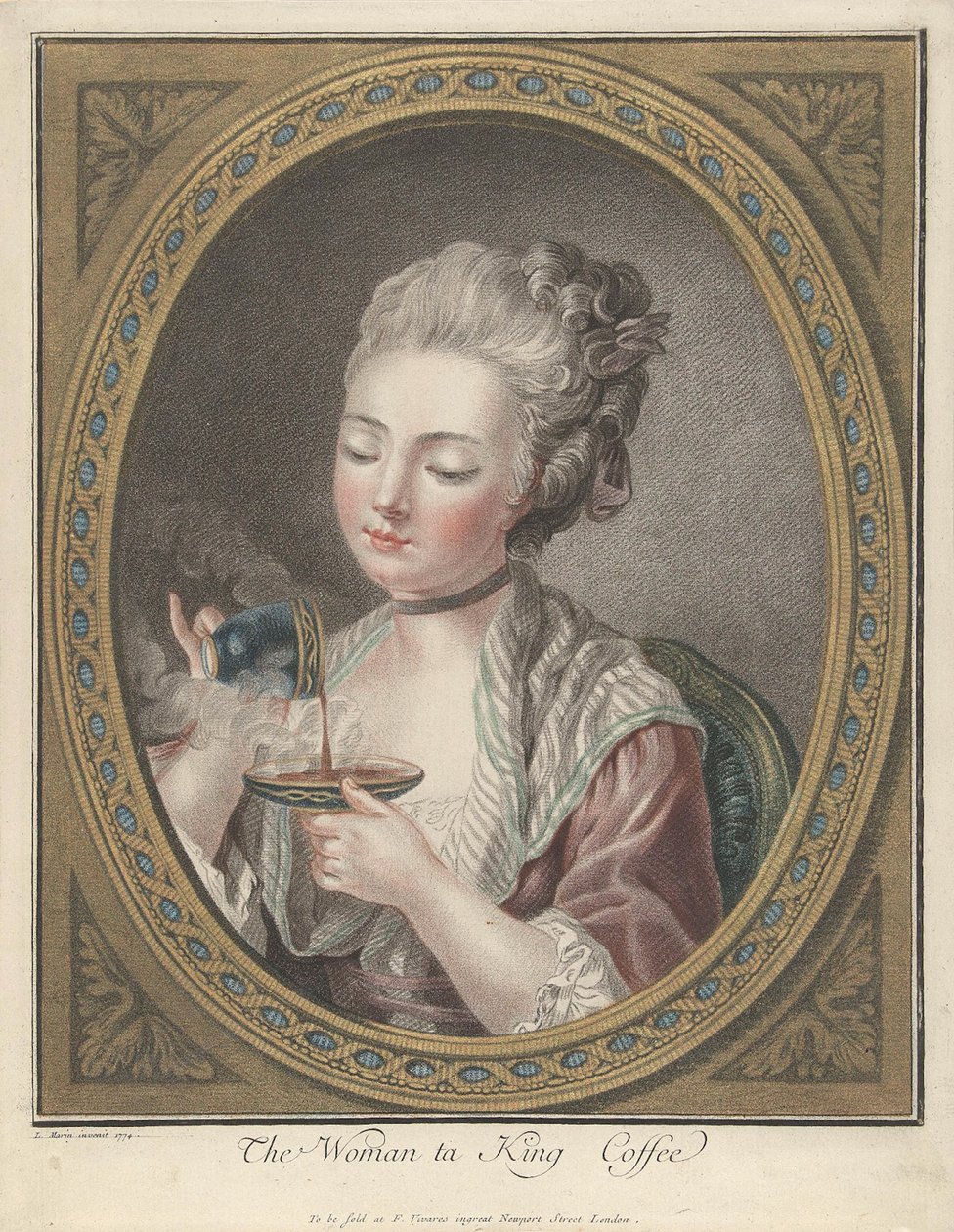 Kvinde tager kaffe af Louis Marin Bonnet