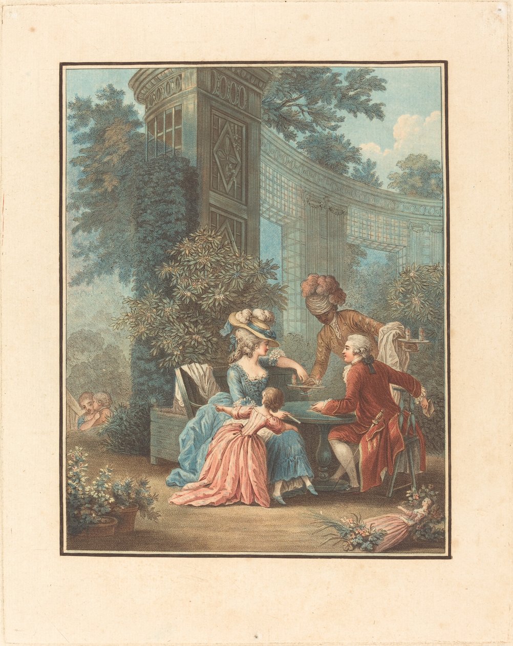 Eftermiddagste af Louis Marin Bonnet after Pierre Antoine Baudouin
