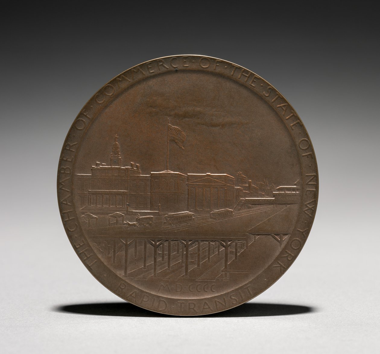 Medalje: Abram Stevens Hewitt omvendt, 1875-1925. af Louis Oscar Roty