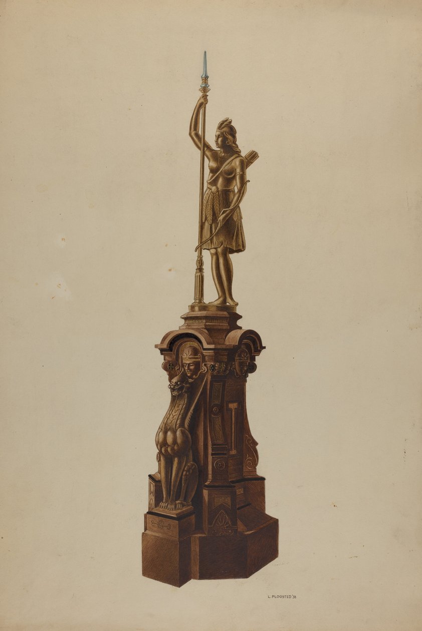 Newel Post, 1938. af Louis Plogsted