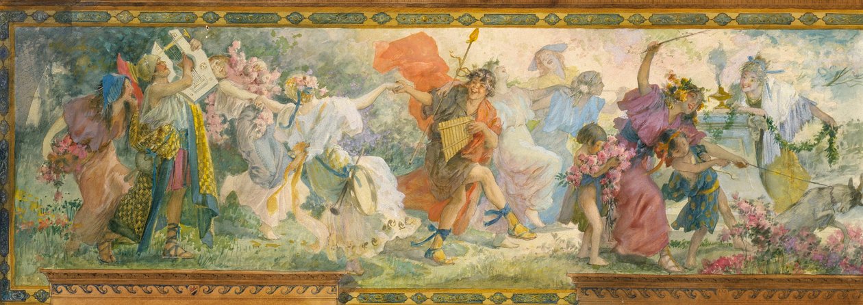 (Bacchanale Revel, Pan og Procession) af Louis Schaettle