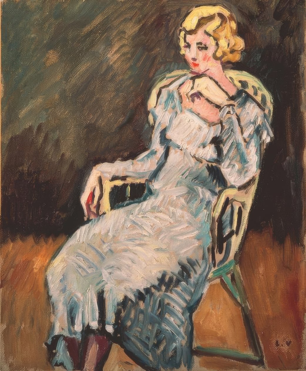 Ung kvinde sidder ned af Louis Valtat