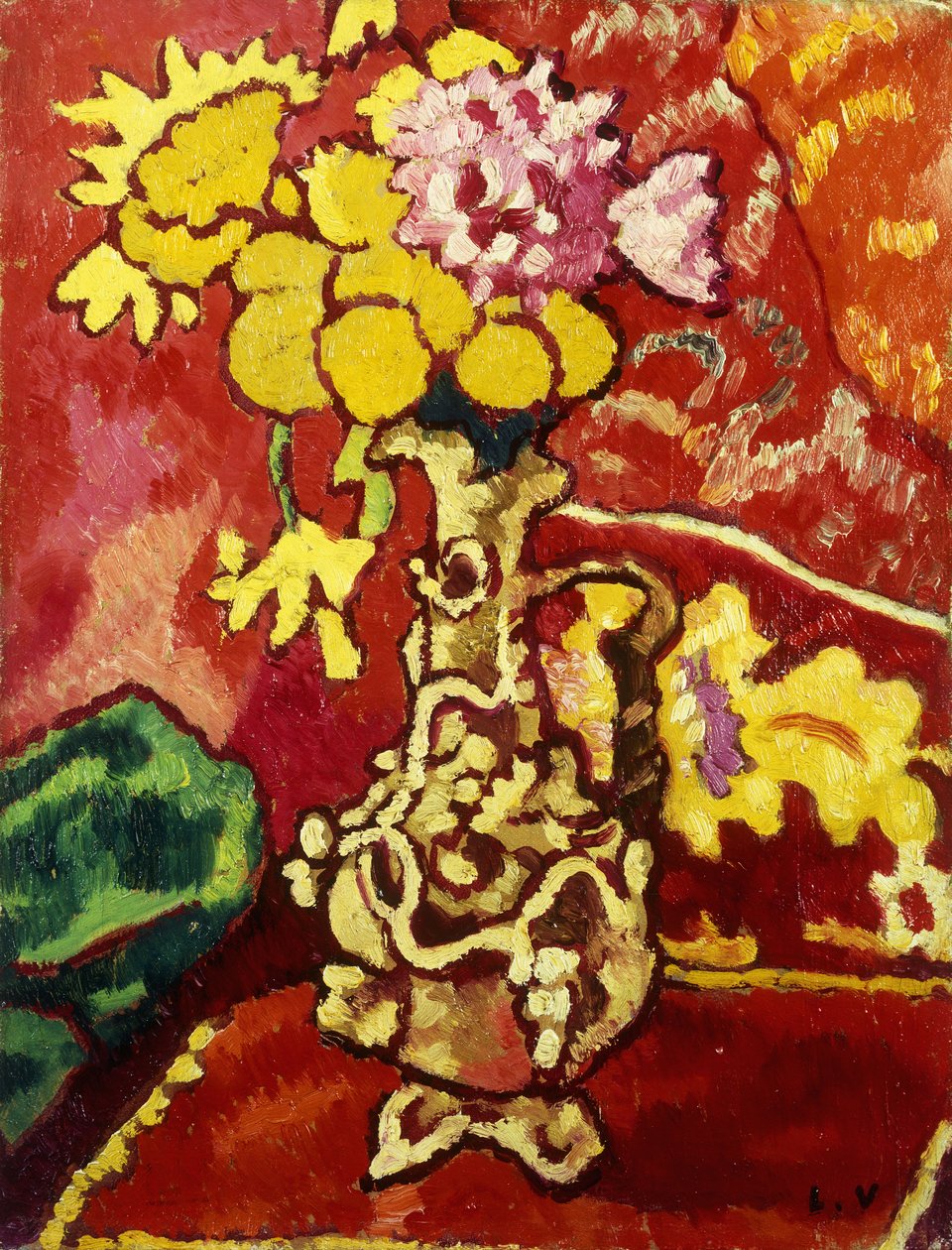Vase med blomster af Louis Valtat
