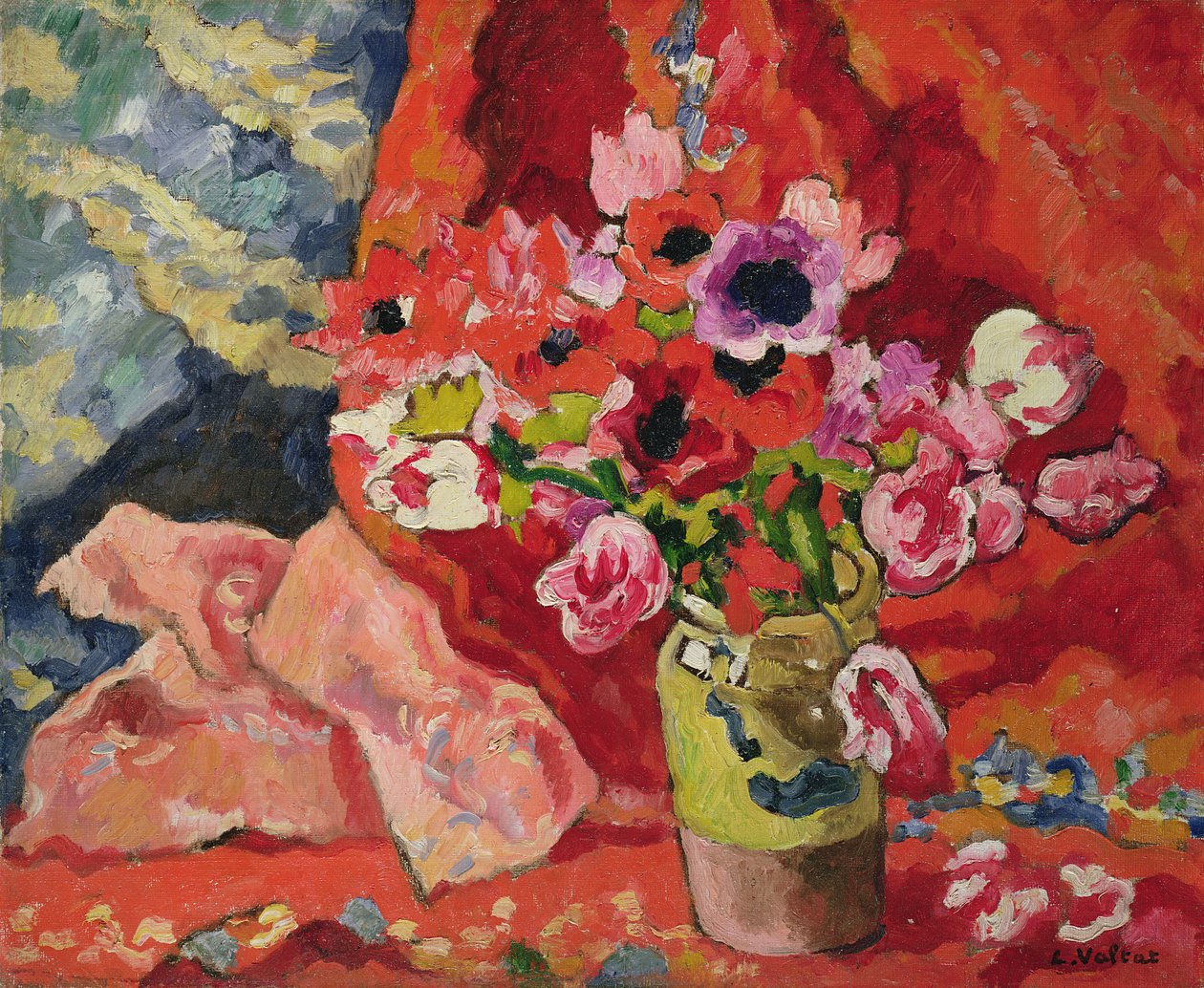 Vase med blomster af Louis Valtat